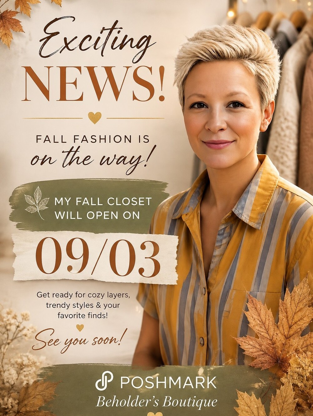 Fall Closet Opens September 3rd!!🍂🍁